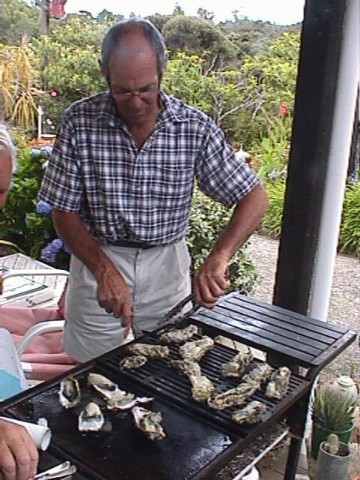 Peter Grills Oysters On Jerry's Birthday